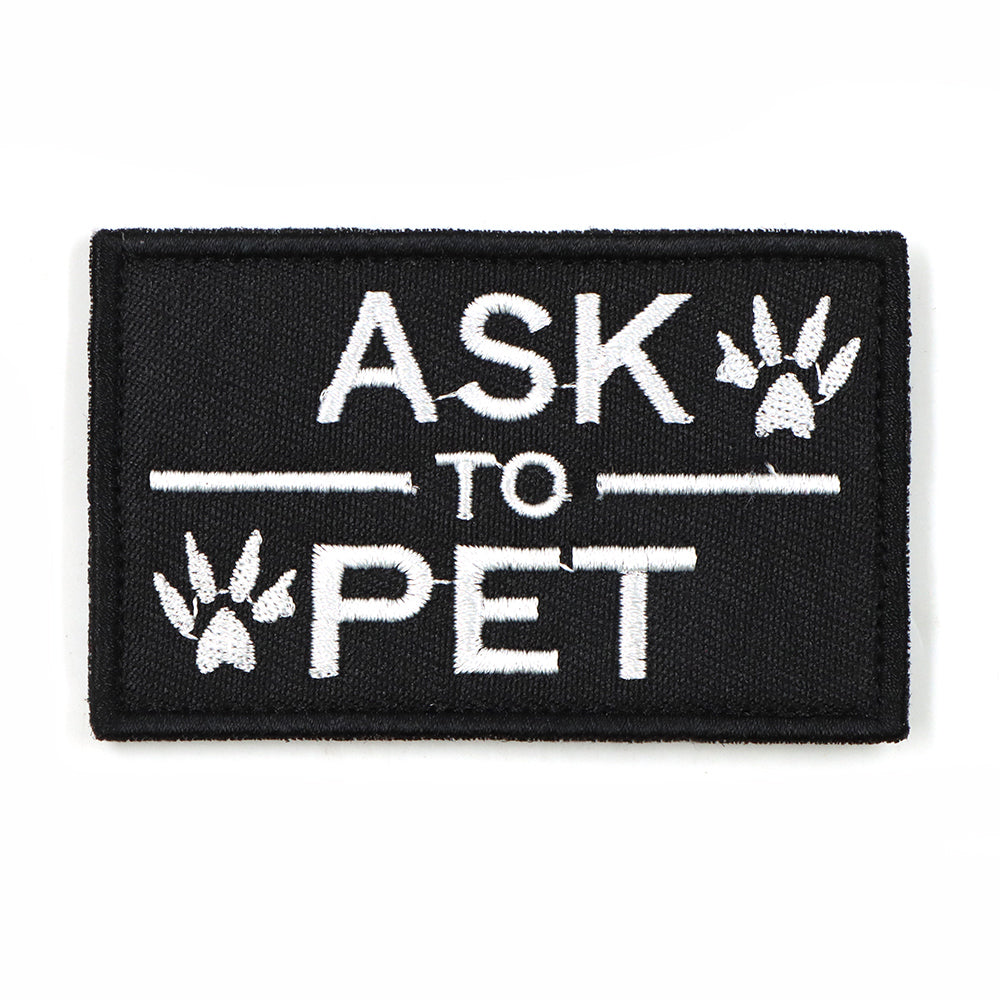Black Ask to Pet patch