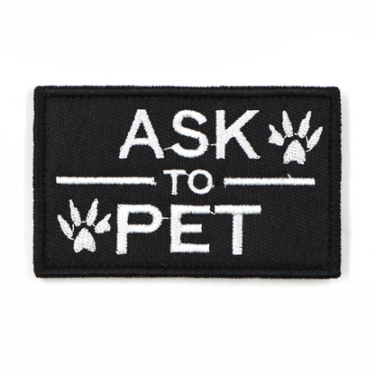 Black Ask to Pet patch