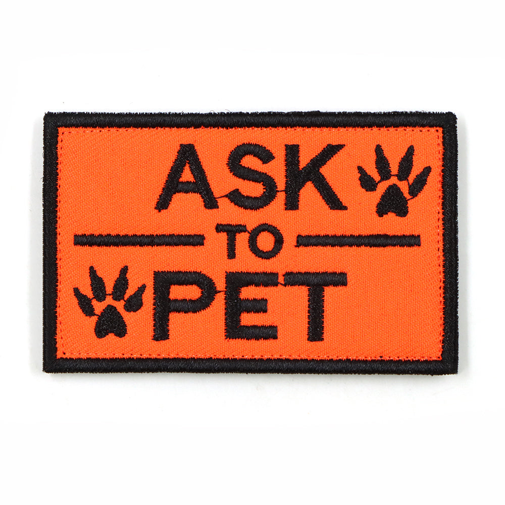 Orange Ask to Pet patch