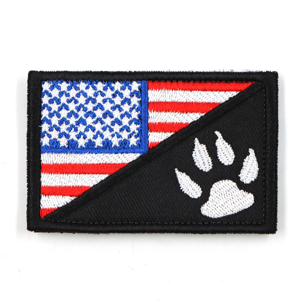 American flag paw-print morale patch