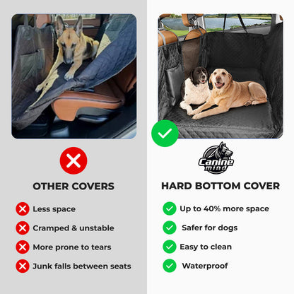 Comparison graphic of a hammock cover and a standard seat cover