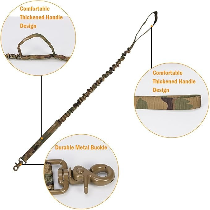 Diagram showing leash length and attachment details