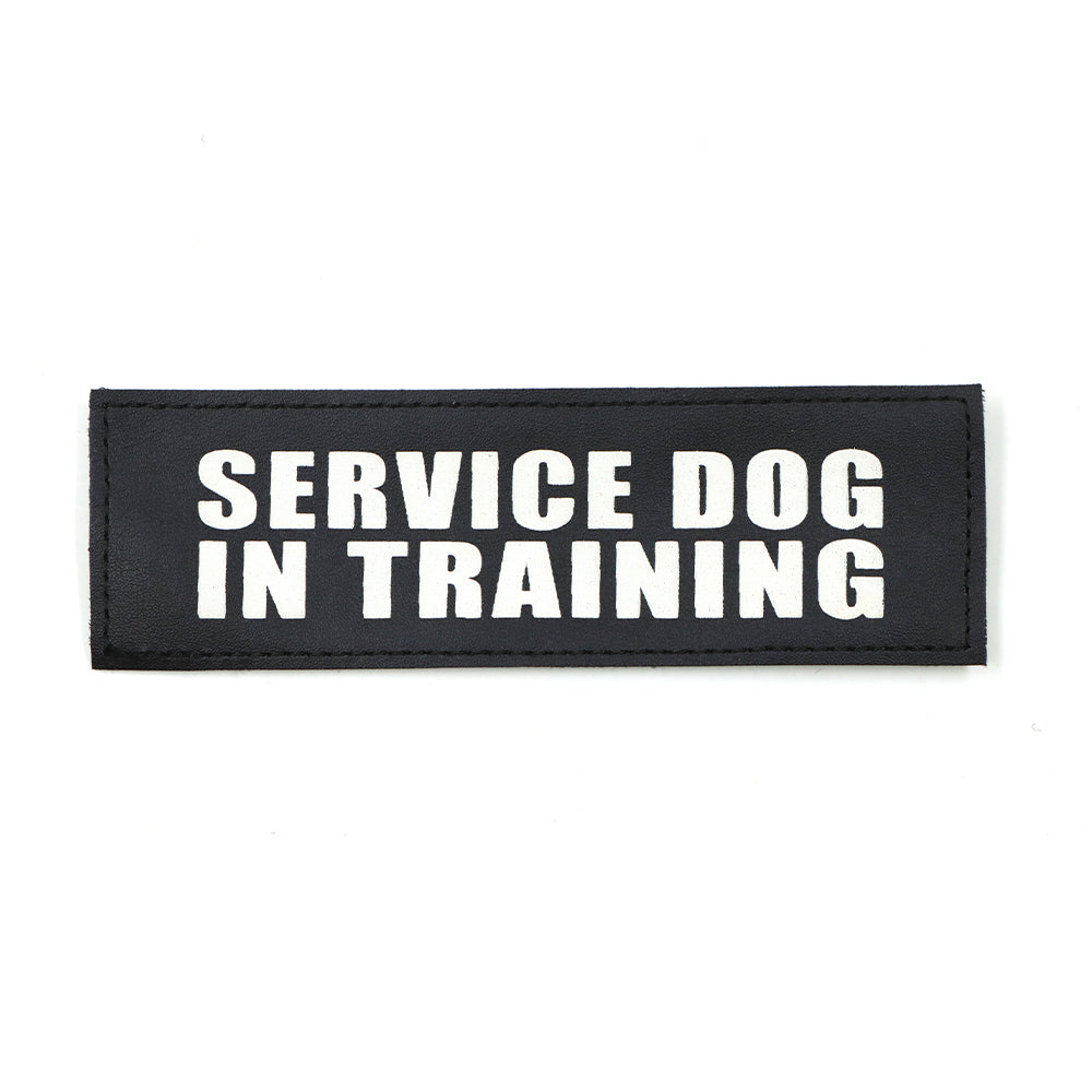 Black patch reading Service Dog in Training