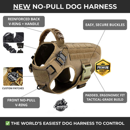 Infographic highlighting harness control, handle and adjustment features