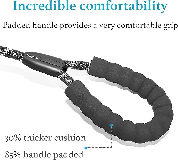 Close-up of the padded handle on the double leash
