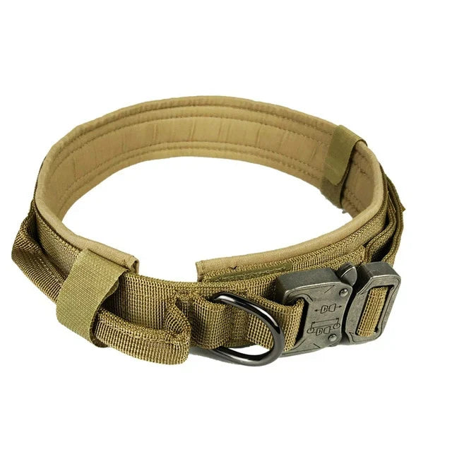 Desert brown tactical dog collar