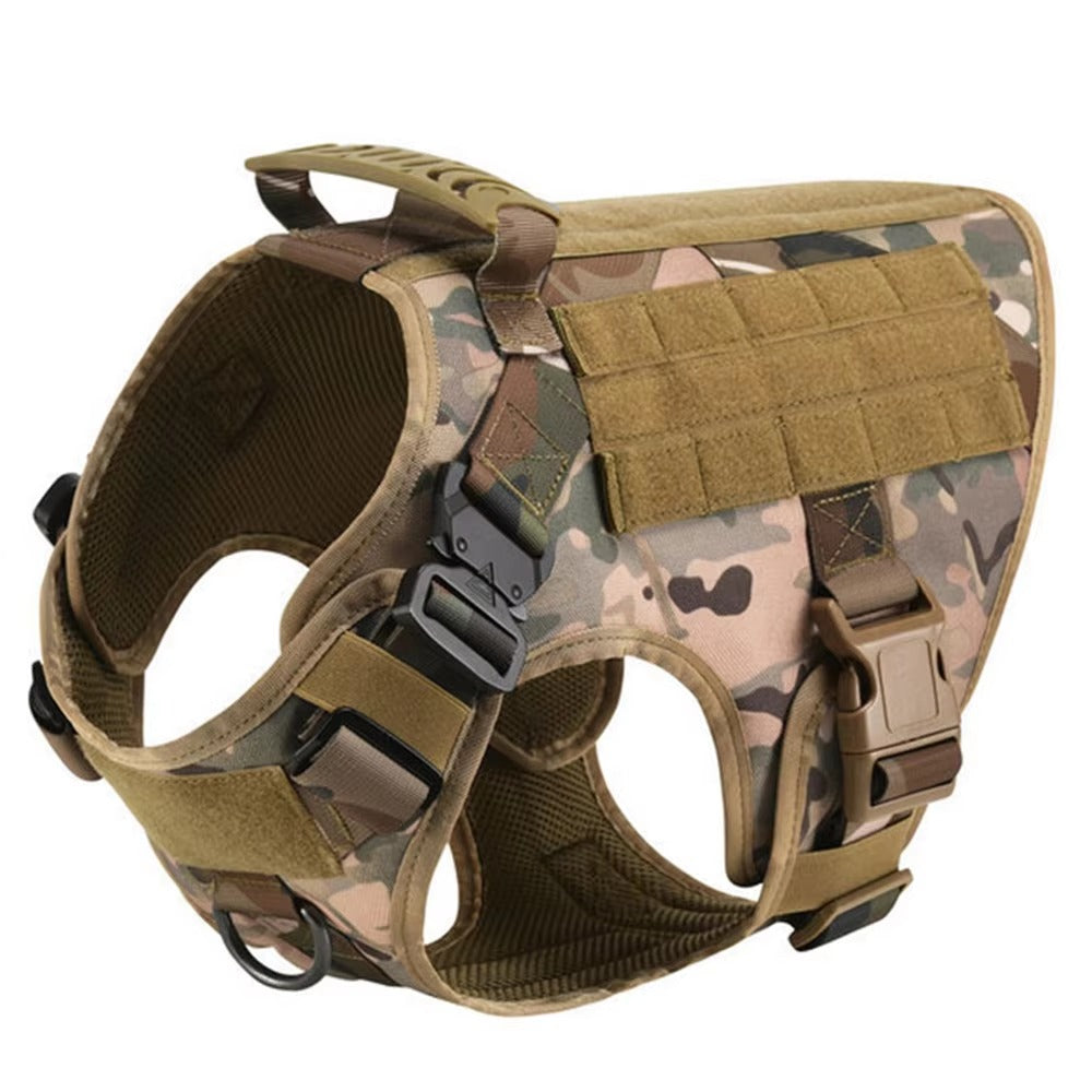 Camouflage harness shown from a three-quarter angle