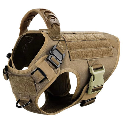 Tan tactical harness shown from a three-quarter angle
