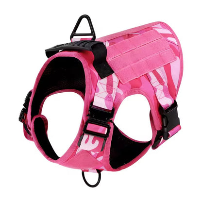 Pink tactical harness shown from the side