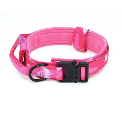 Pink tactical dog collar