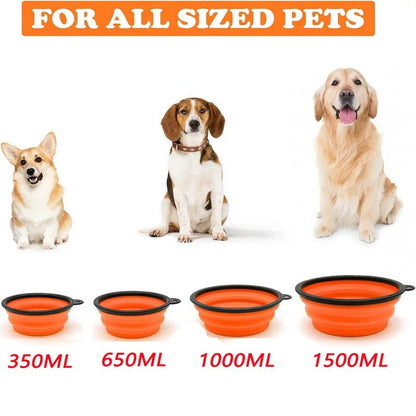 Size chart showing 350, 650, 1000 and 1500 ml bowl capacities