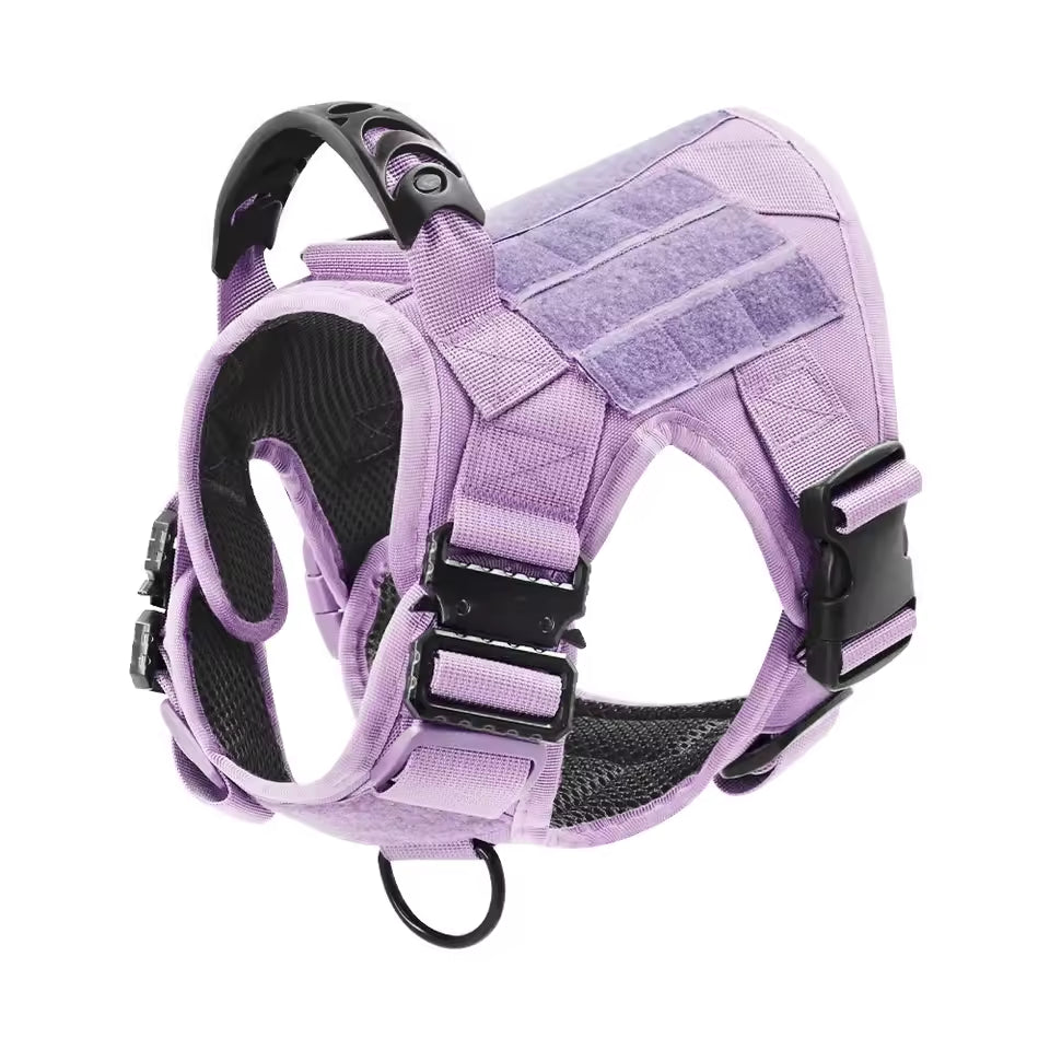 Lavender tactical harness shown from the side