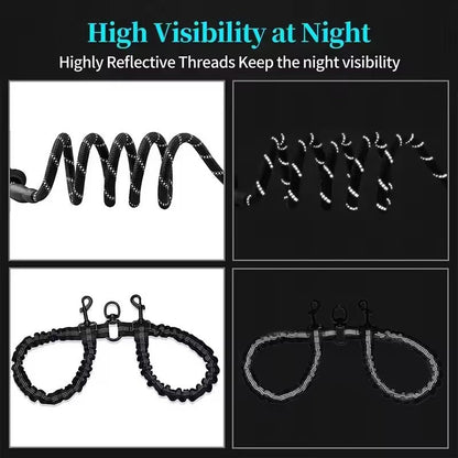 Graphic showing reflective stitching on the leash