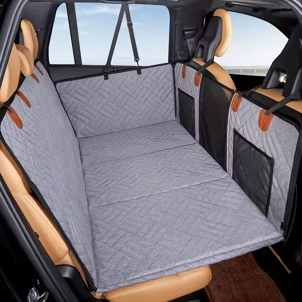 Light gray hammock cover installed in a vehicle