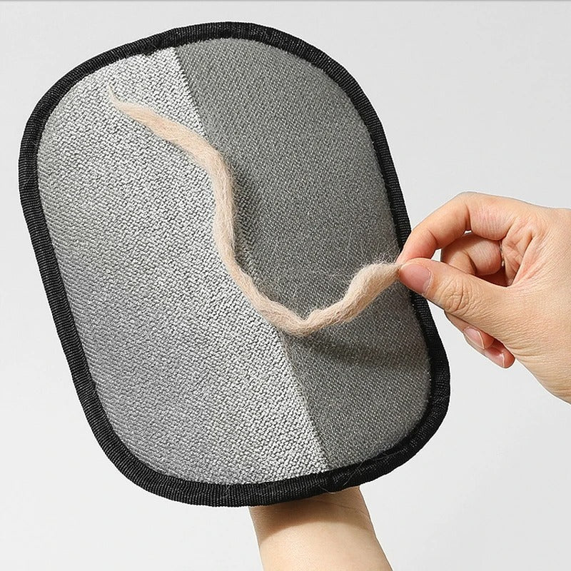 Close-up of loose fur lifted from a fabric surface