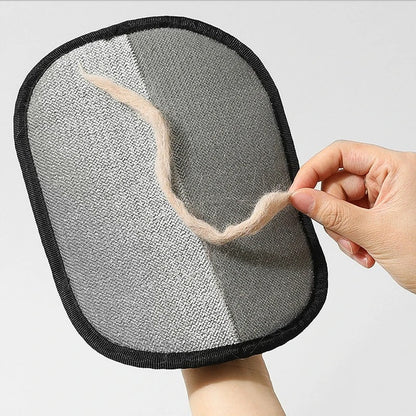 Close-up of loose fur lifted from a fabric surface