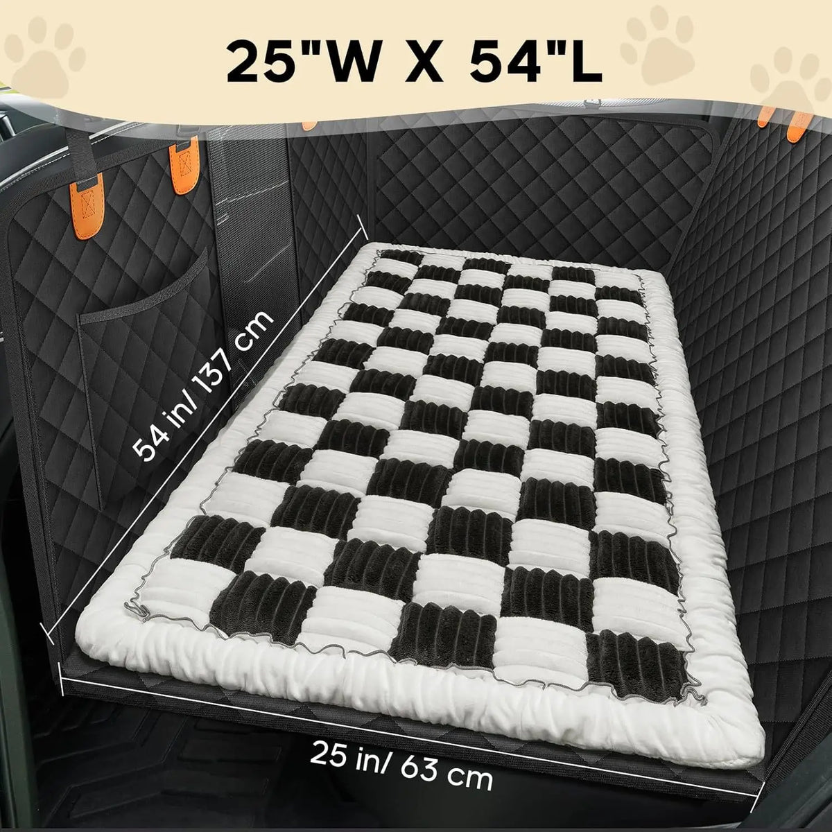 Size graphic listing the 25 x 54 inch bed dimensions
