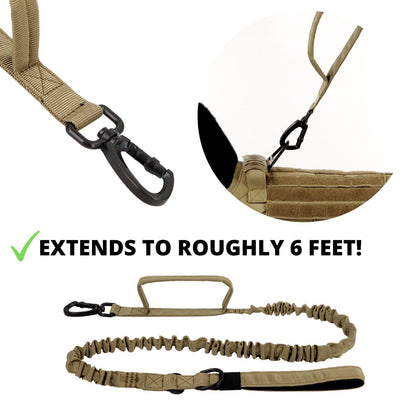 Graphic showing the leash extending to approximately six feet