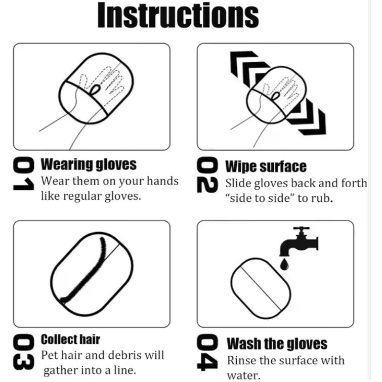 Care instructions for washing and drying the reusable glove