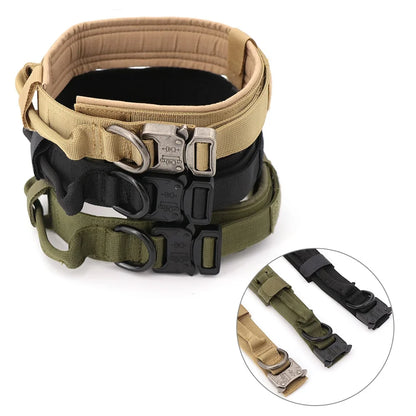 Collage showing tan, green and black tactical collar styles