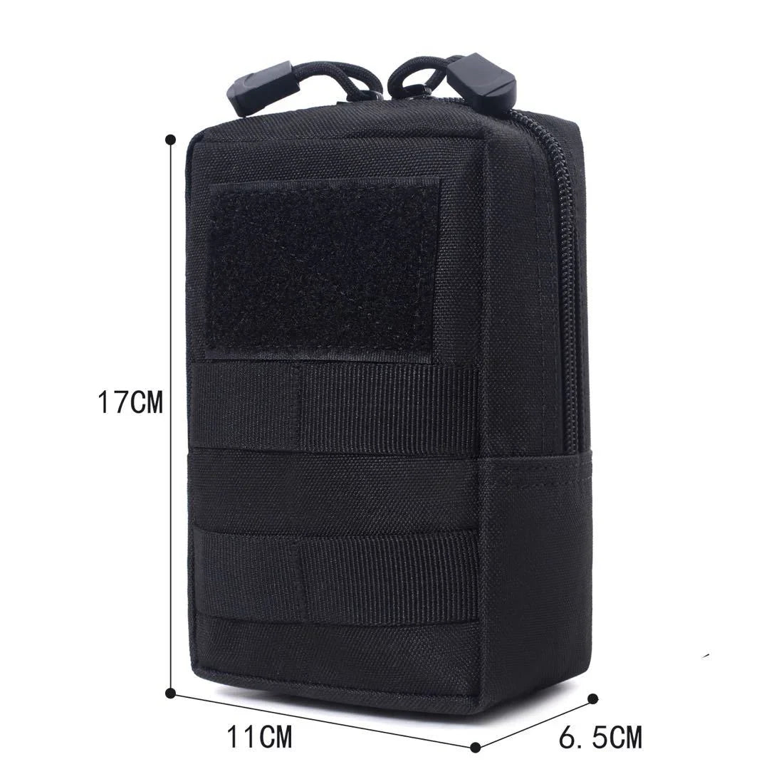 Dimension diagram of a tactical MOLLE pouch