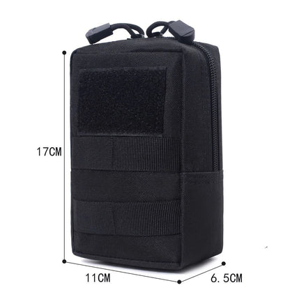 Dimension diagram of a tactical MOLLE pouch