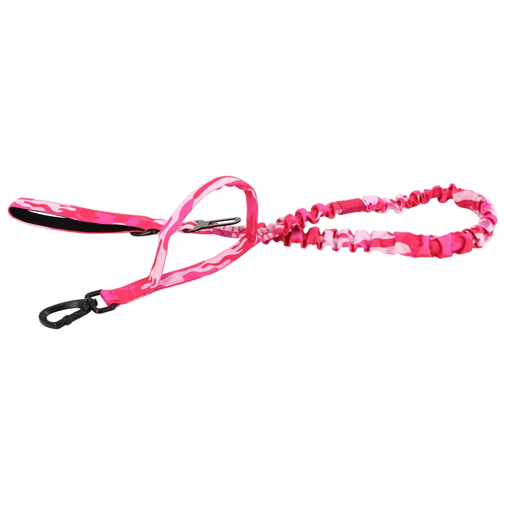 Pink camouflage tactical bungee leash
